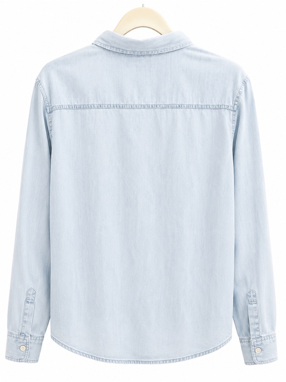 Per Se Light Blue Denim Button-Up Shirt - Picture 4 of 4